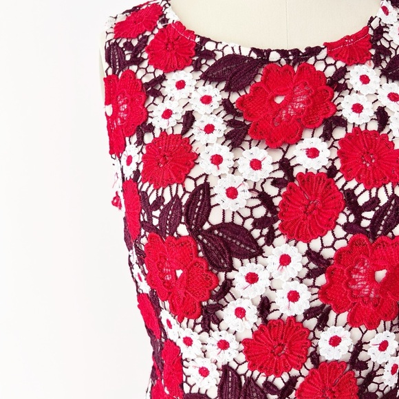 Modcloth Red and White Floral Midi Dress - Picture 2 of 9